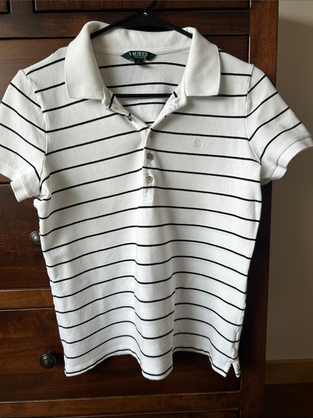 Ralph Lauren White Polo with Black Stripes for Kids